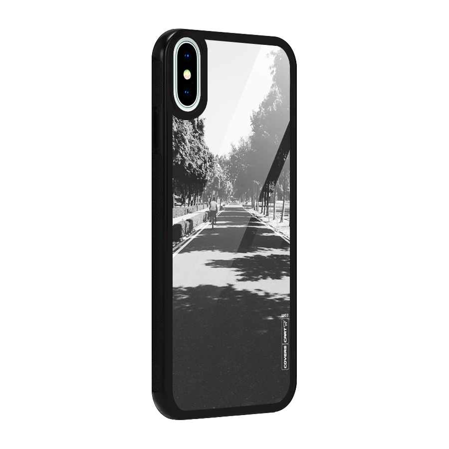 Monochrome Path Glass Back Case for iPhone X