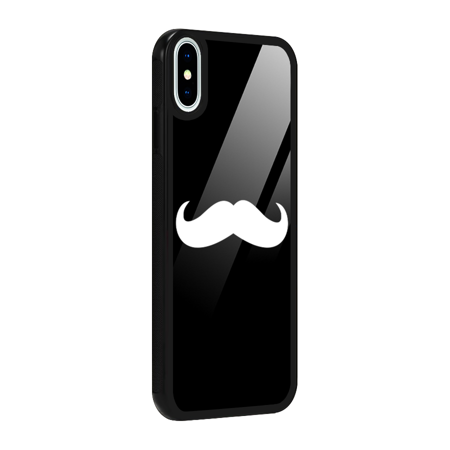 Moustache Love Glass Back Case for iPhone X