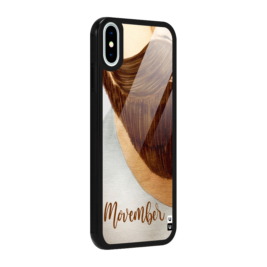 Movember Moustache Glass Back Case for iPhone X