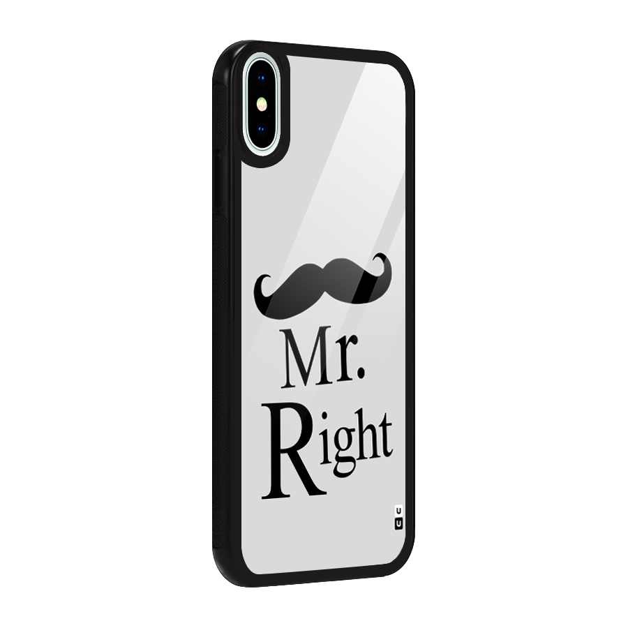 Mr. Right. Glass Back Case for iPhone X