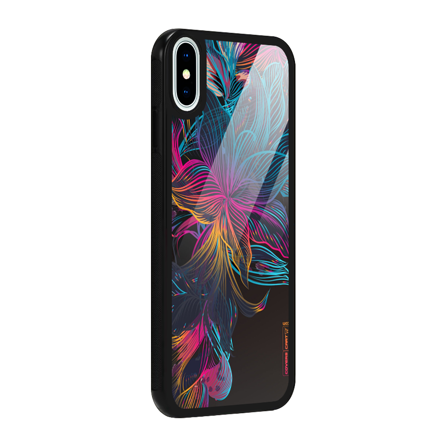 Multi-Colour Flowers Glass Back Case for iPhone X