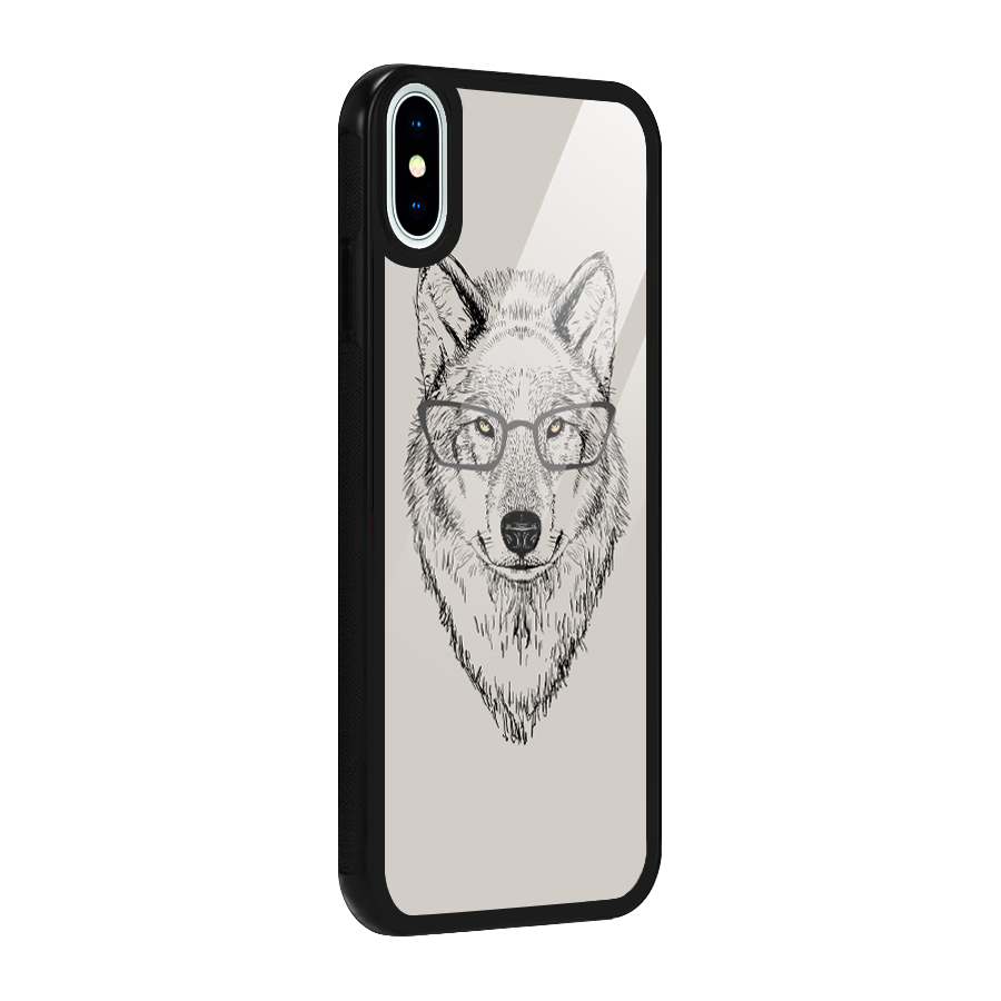 Nerdy Wolf Glass Back Case for iPhone X