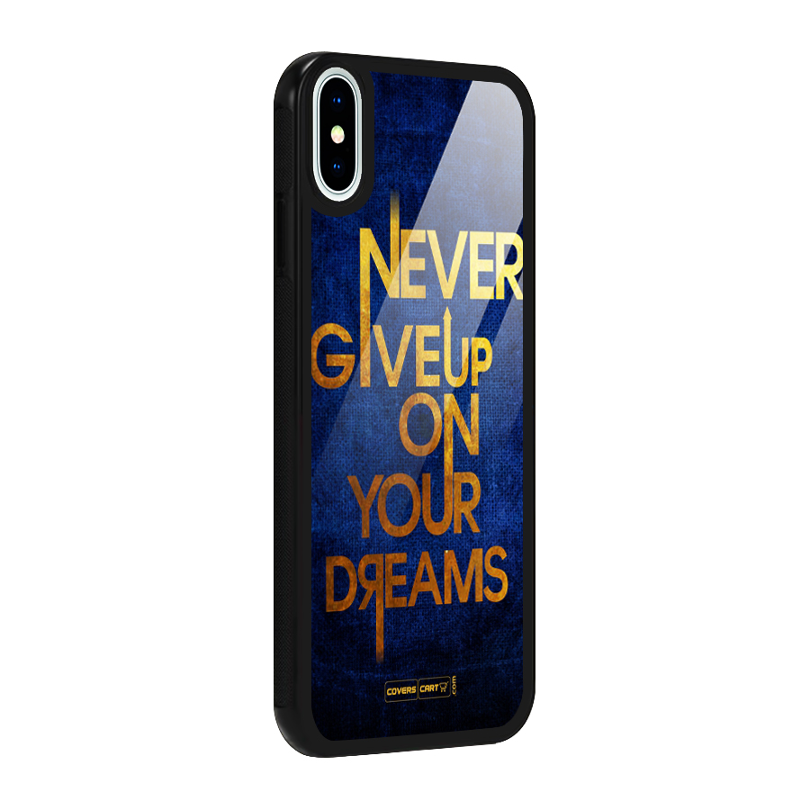 Never Give Up Glass Back Case for iPhone X