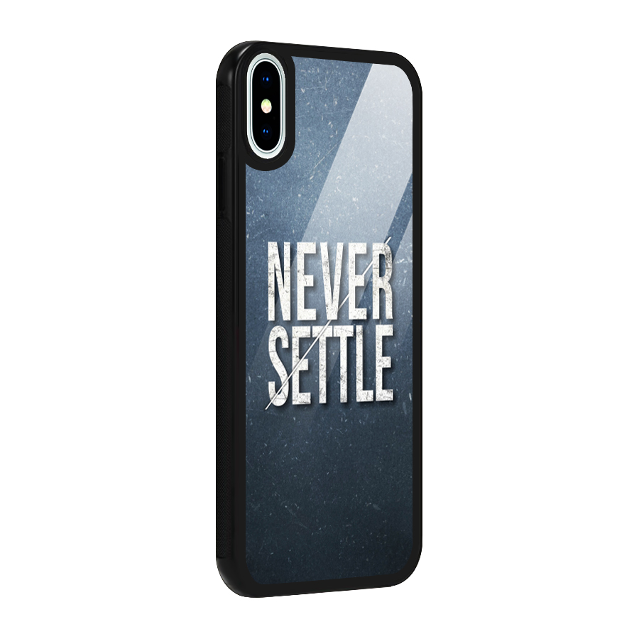 Never Settle Glass Back Case for iPhone X