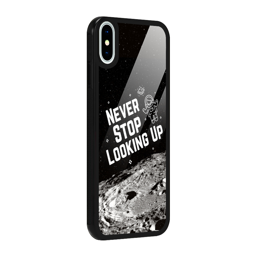 Never Stop Looking Up Glass Back Case for iPhone X