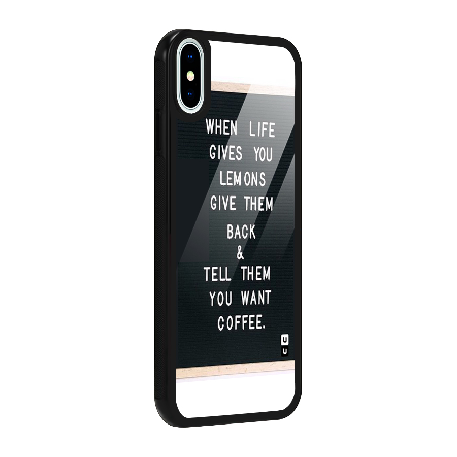 No Lemon Only Coffee Glass Back Case for iPhone X