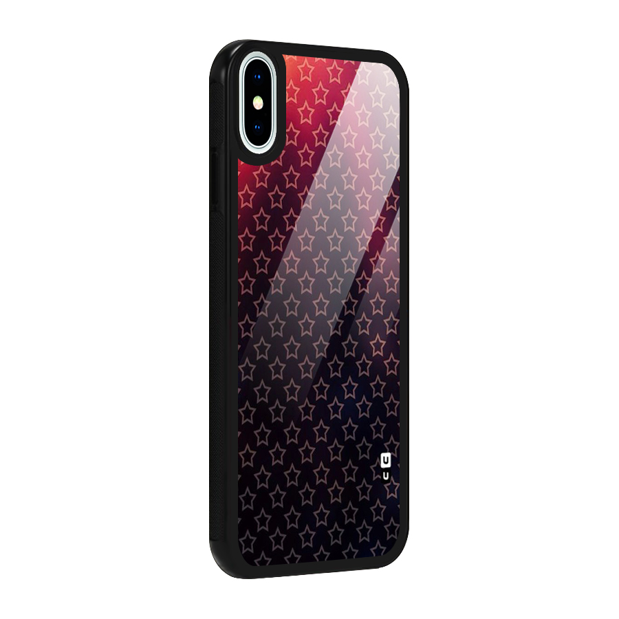Ombre Stars Glass Back Case for iPhone X