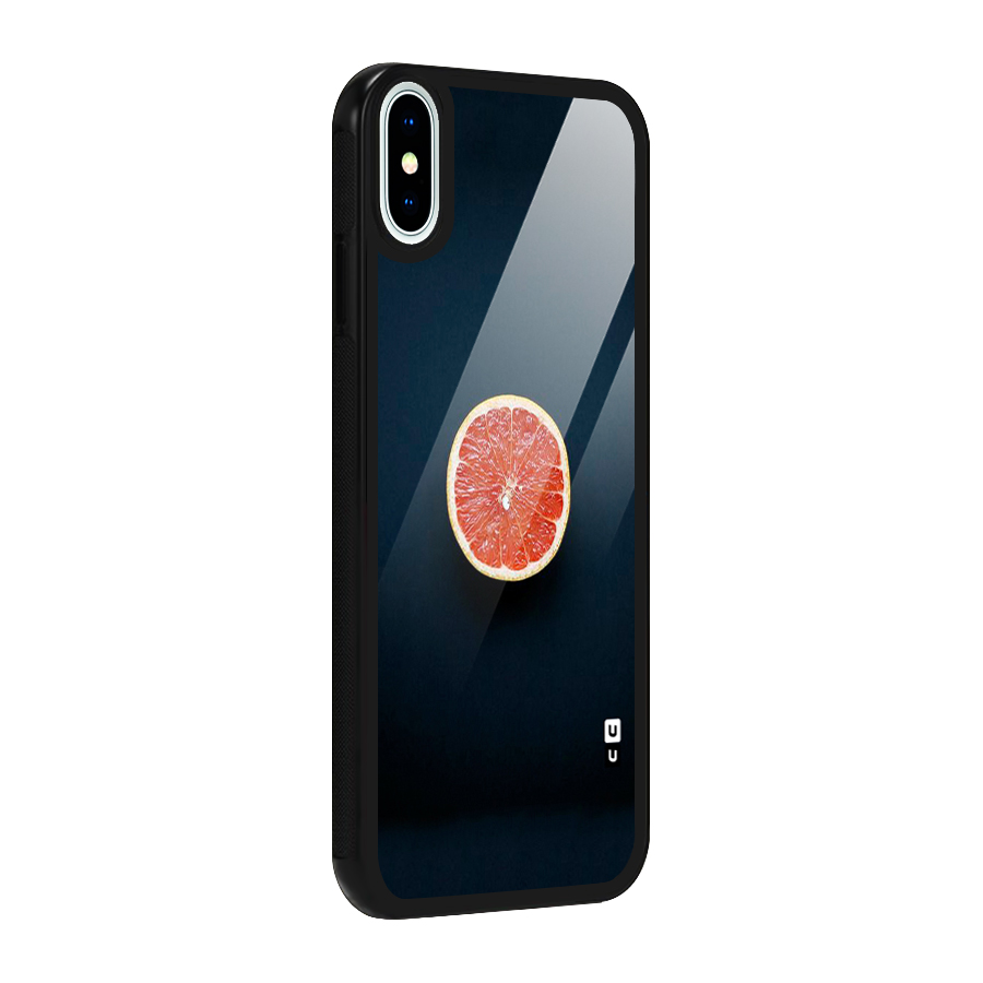 Orange Design Glass Back Case for iPhone X