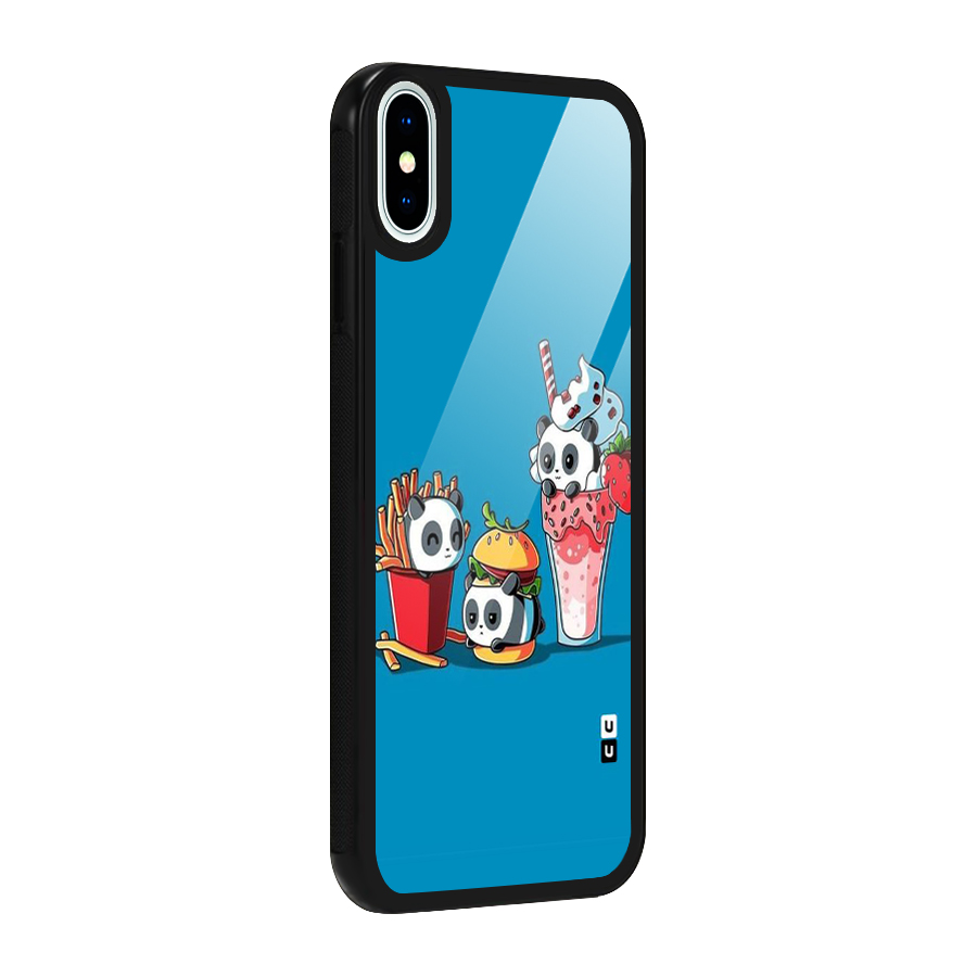 Panda Lazy Glass Back Case for iPhone X