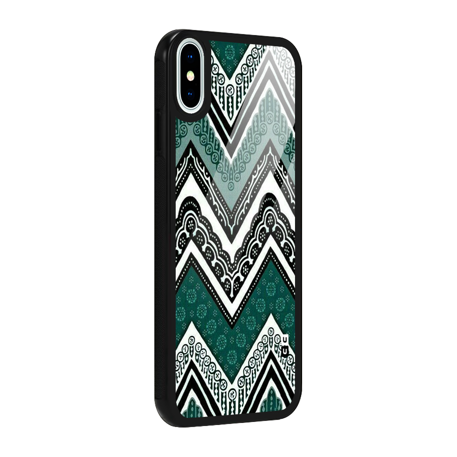 Patterned Chevron Glass Back Case for iPhone X