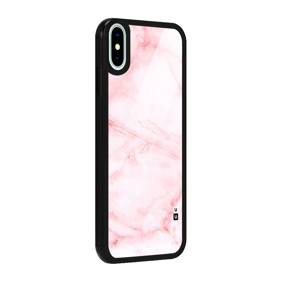 Pink Marble Print Glass Back Case for iPhone X