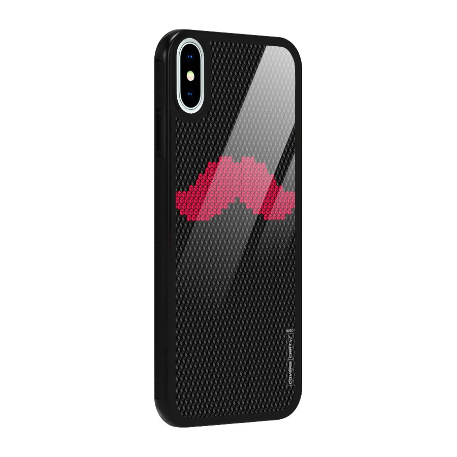 Pink Moustache Glass Back Case for iPhone X