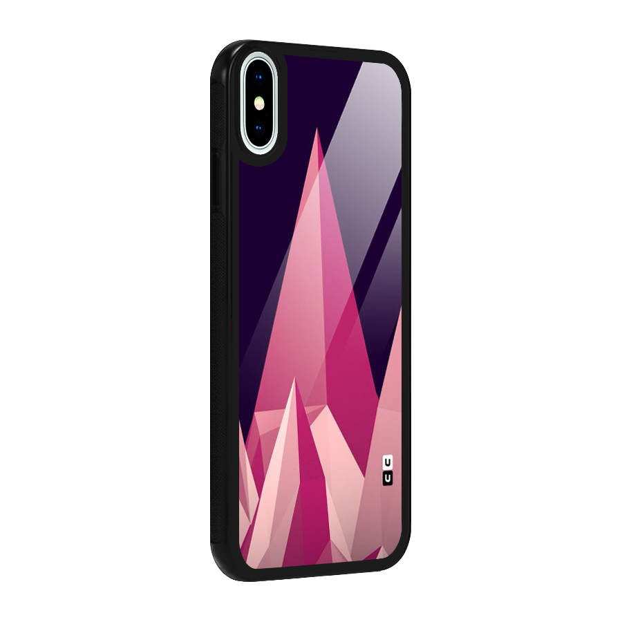 Pink Sharp Glass Back Case for iPhone X
