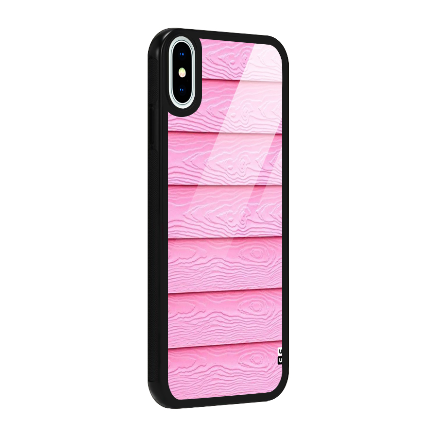 Pink Wood Glass Back Case for iPhone X