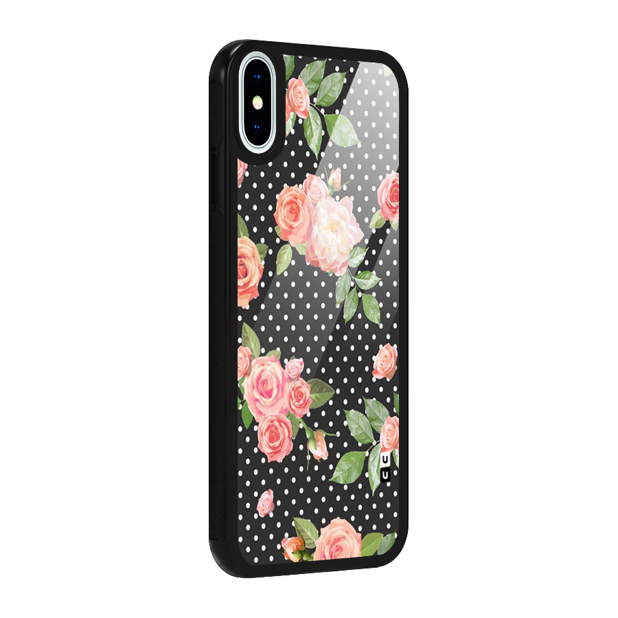 Polka Peach Glass Back Case for iPhone X