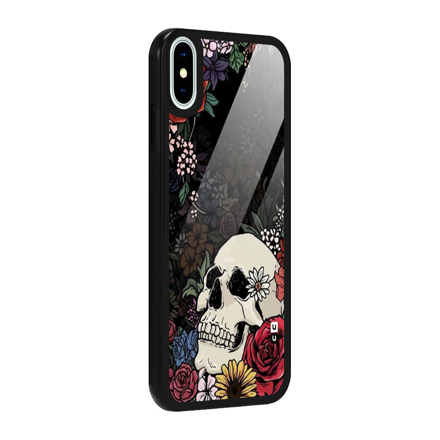 Pretty Skull Glass Back Case for iPhone X