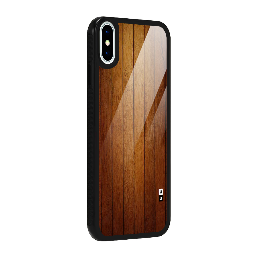 Proper Brown Wood Glass Back Case for iPhone X
