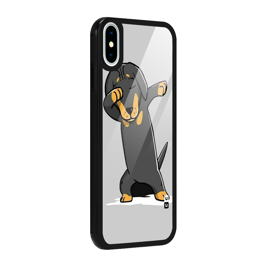 Puppy Dab Glass Back Case for iPhone X