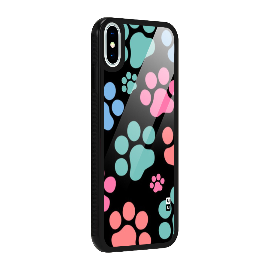 Puppy Paws Glass Back Case for iPhone X