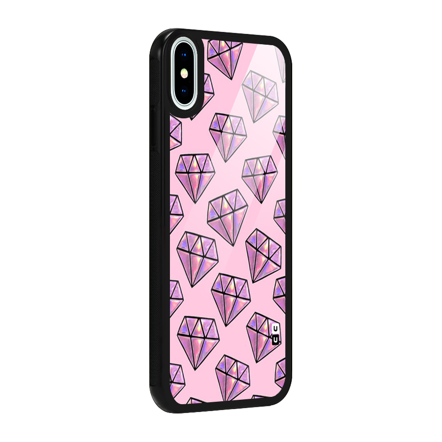 Purple Diamond Designs Glass Back Case for iPhone X