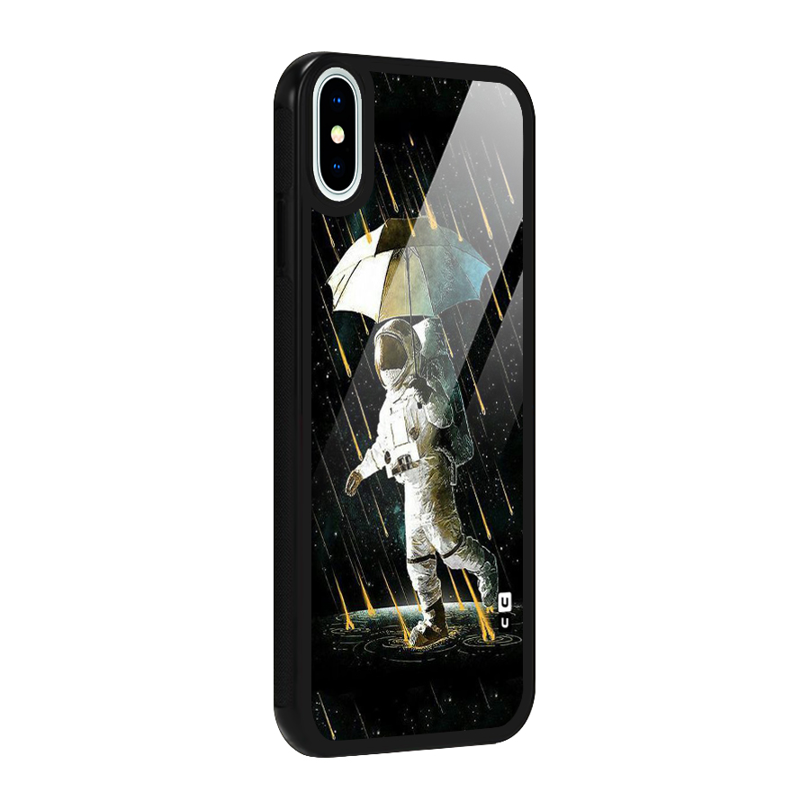 Rain Spaceman Glass Back Case for iPhone X