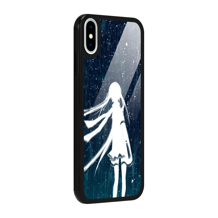 Rain White Girl Glass Back Case for iPhone X