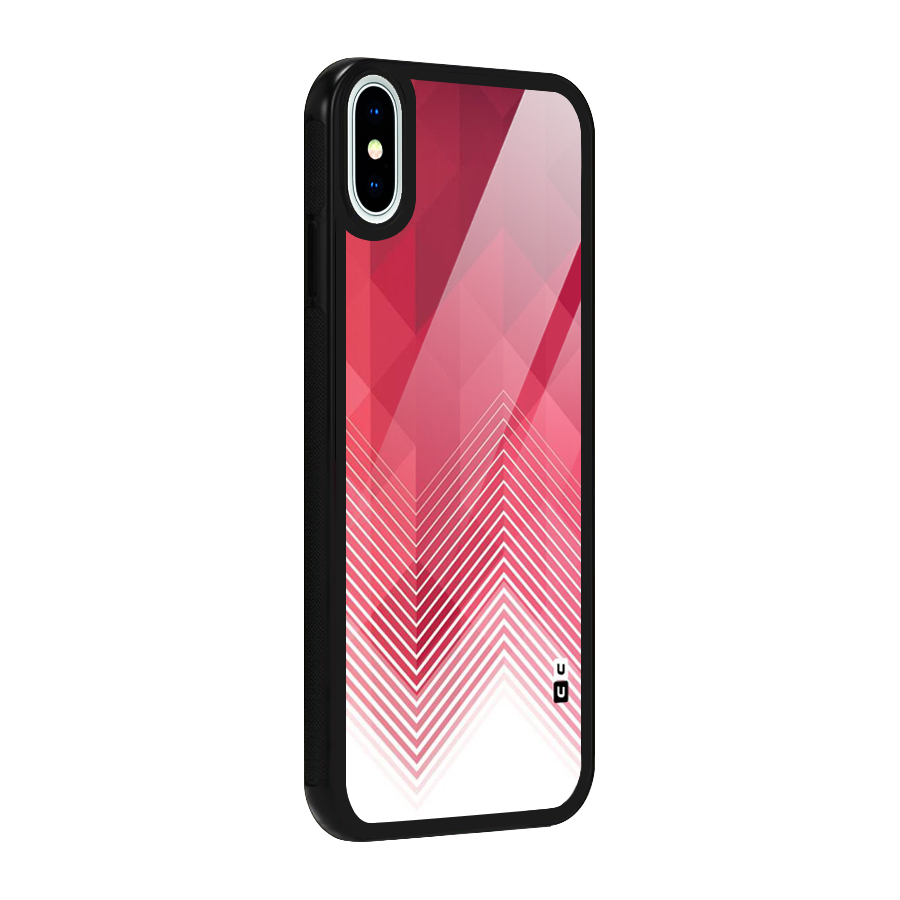 Red Chevron Abstract Glass Back Case for iPhone X