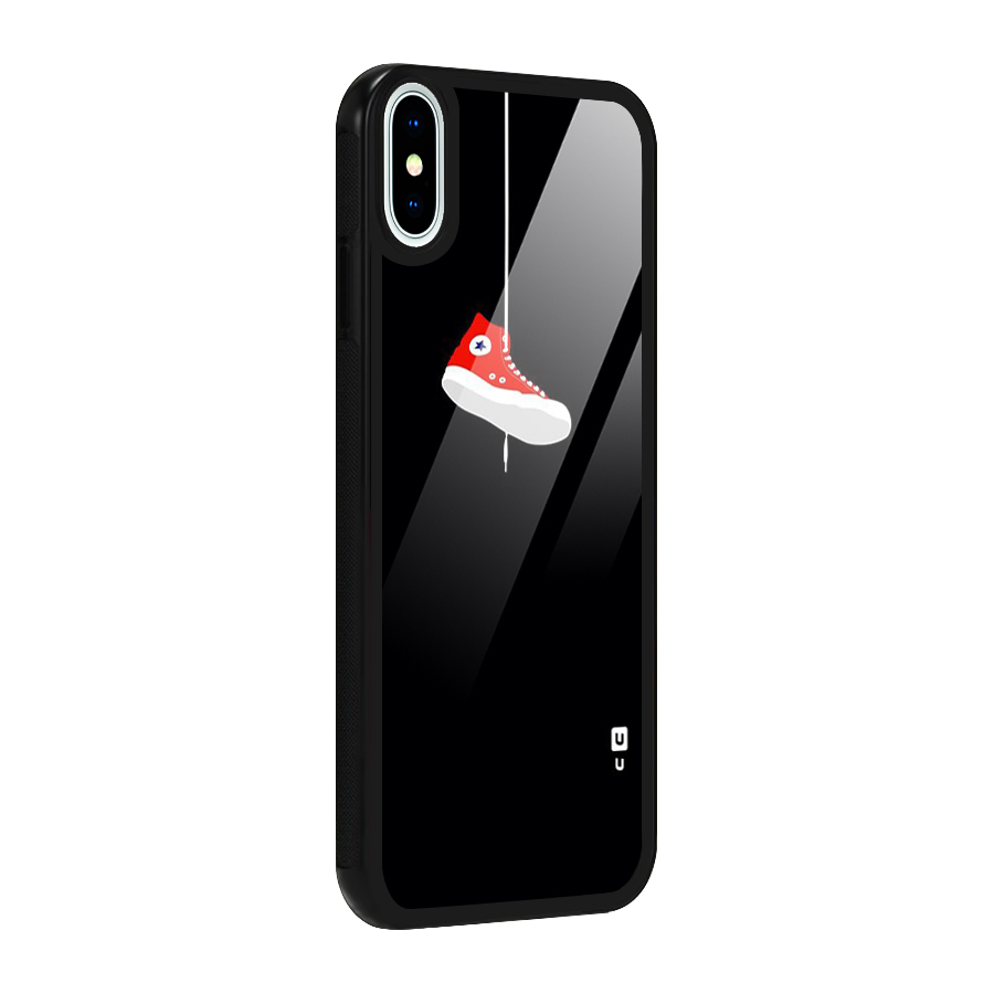 Red Shoe Hanging Glass Back Case for iPhone X