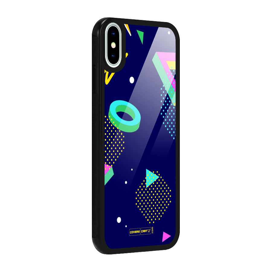 Retro Abstract Glass Back Case for iPhone X