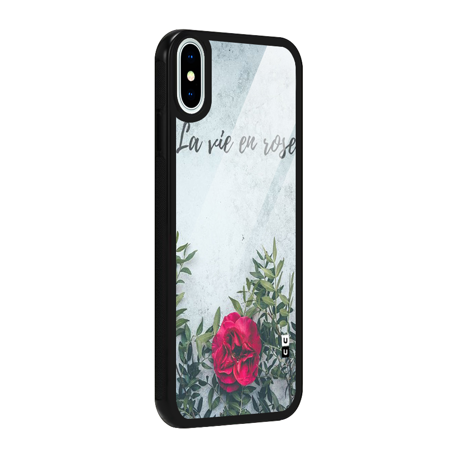 Rose Life Glass Back Case for iPhone X