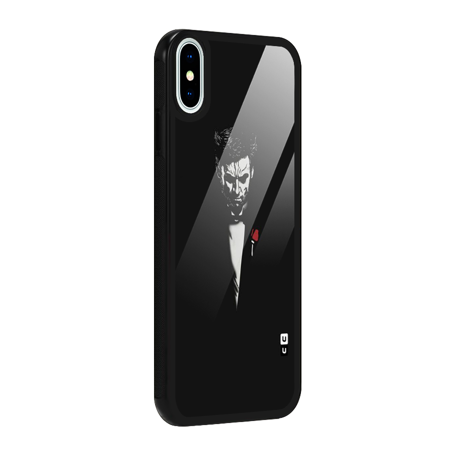 Rose Man Glass Back Case for iPhone X