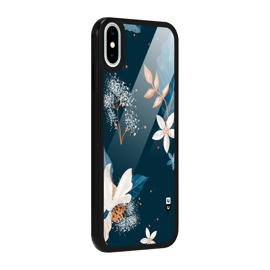 Royal Floral Glass Back Case for iPhone X