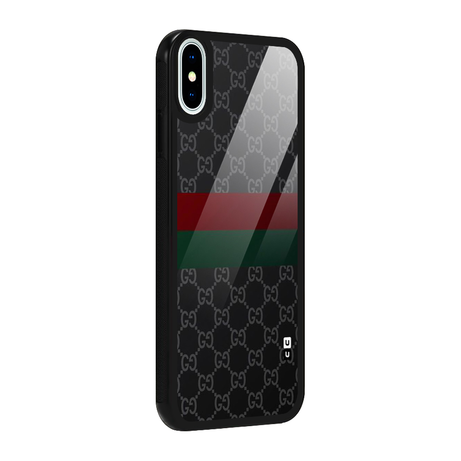 Royal Stripes Design Glass Back Case for iPhone X
