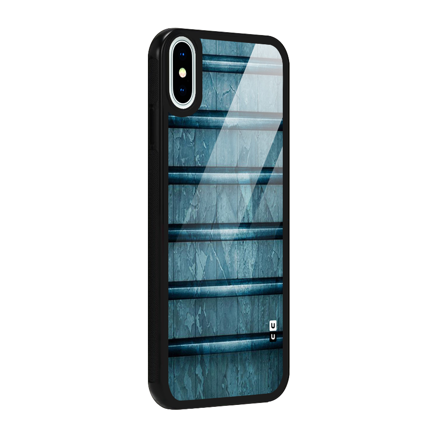 Rustic Blue Shelf Glass Back Case for iPhone X
