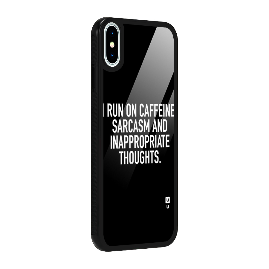 Sarcasm And Caffeine Glass Back Case for iPhone X
