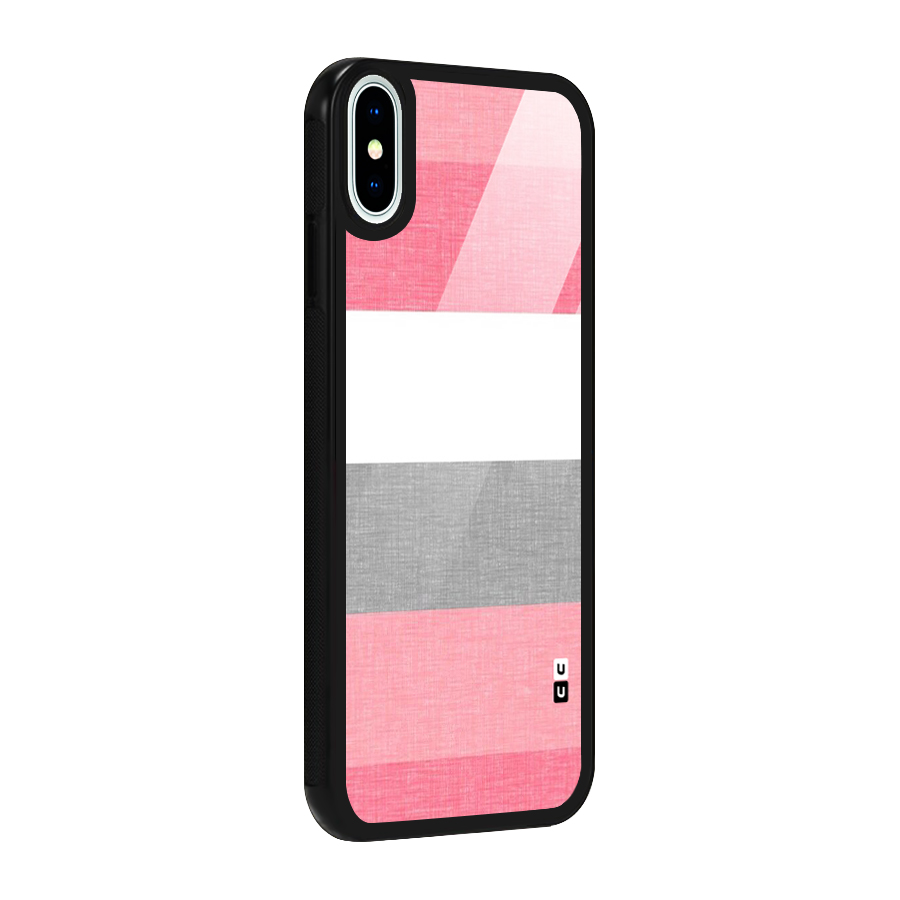 Shades Pink Stripes Glass Back Case for iPhone X