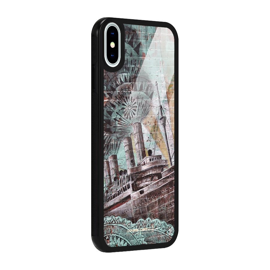 Ship Art Glass Back Case for iPhone X