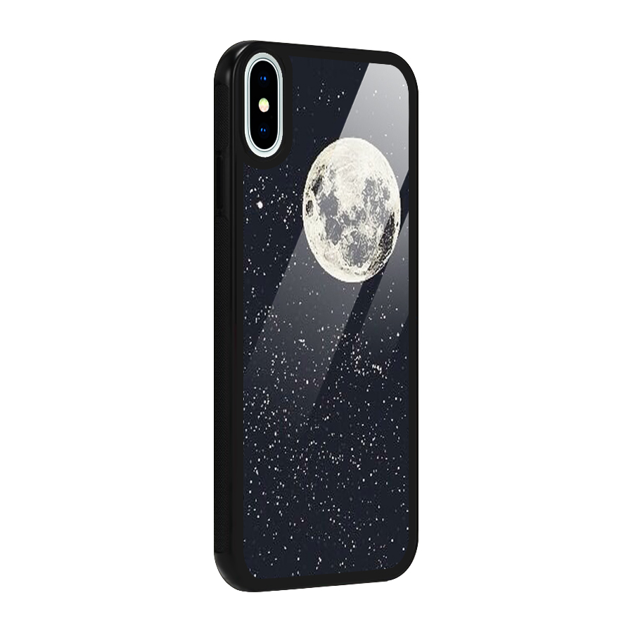 Simple Galaxy Glass Back Case for iPhone X