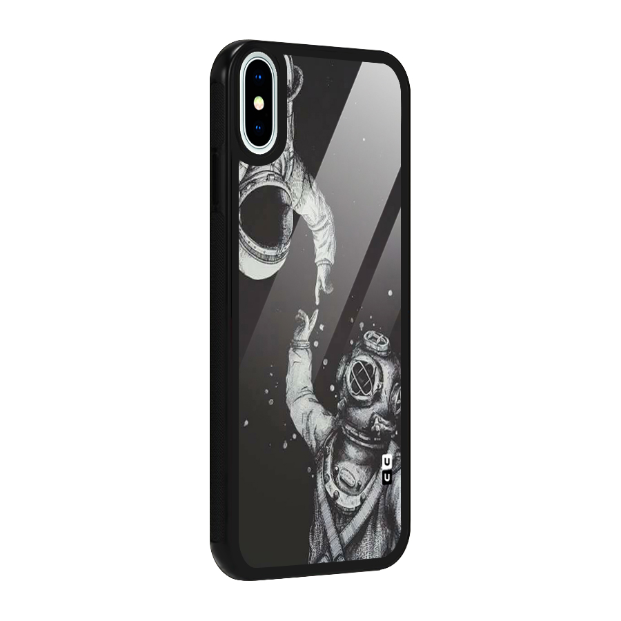 Space Meeting Glass Back Case for iPhone X