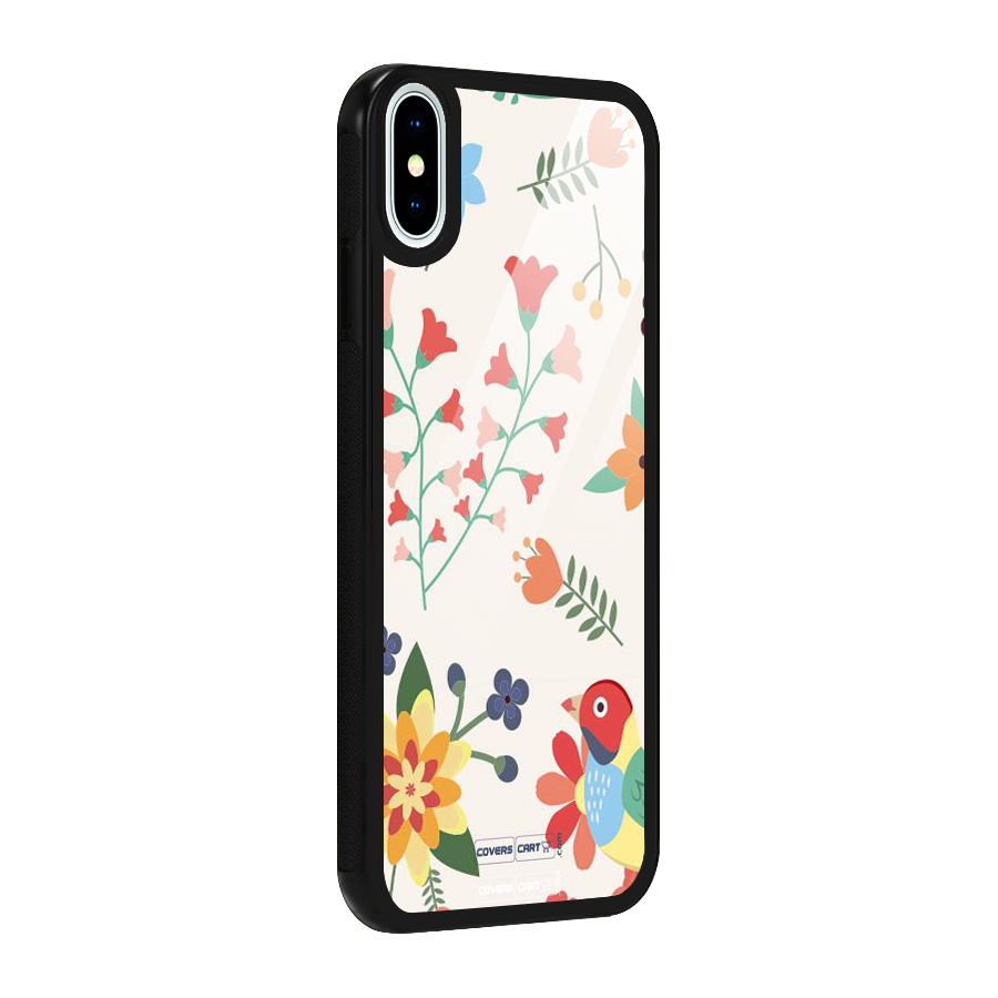 Spring Flowers Glass Back Case for iPhone X