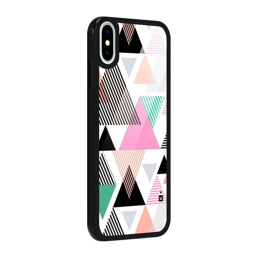 Stripes Abstract Colors Glass Back Case for iPhone X