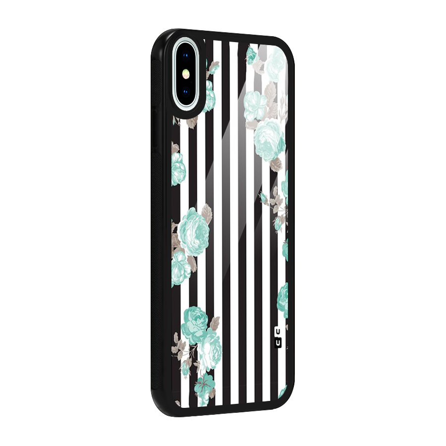Stripes Bloom Glass Back Case for iPhone X