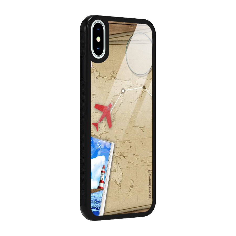 Summer Travel Glass Back Case for iPhone X