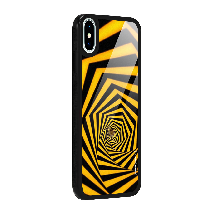 Taxi Pattern Glass Back Case for iPhone X