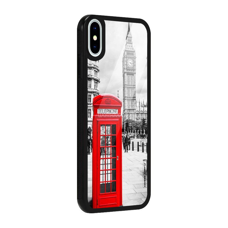 Telephone Booth Glass Back Case for iPhone X