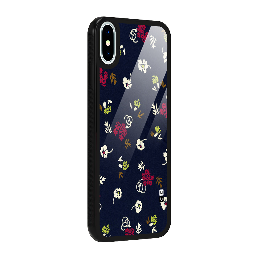 Tiny Flowers Glass Back Case for iPhone X