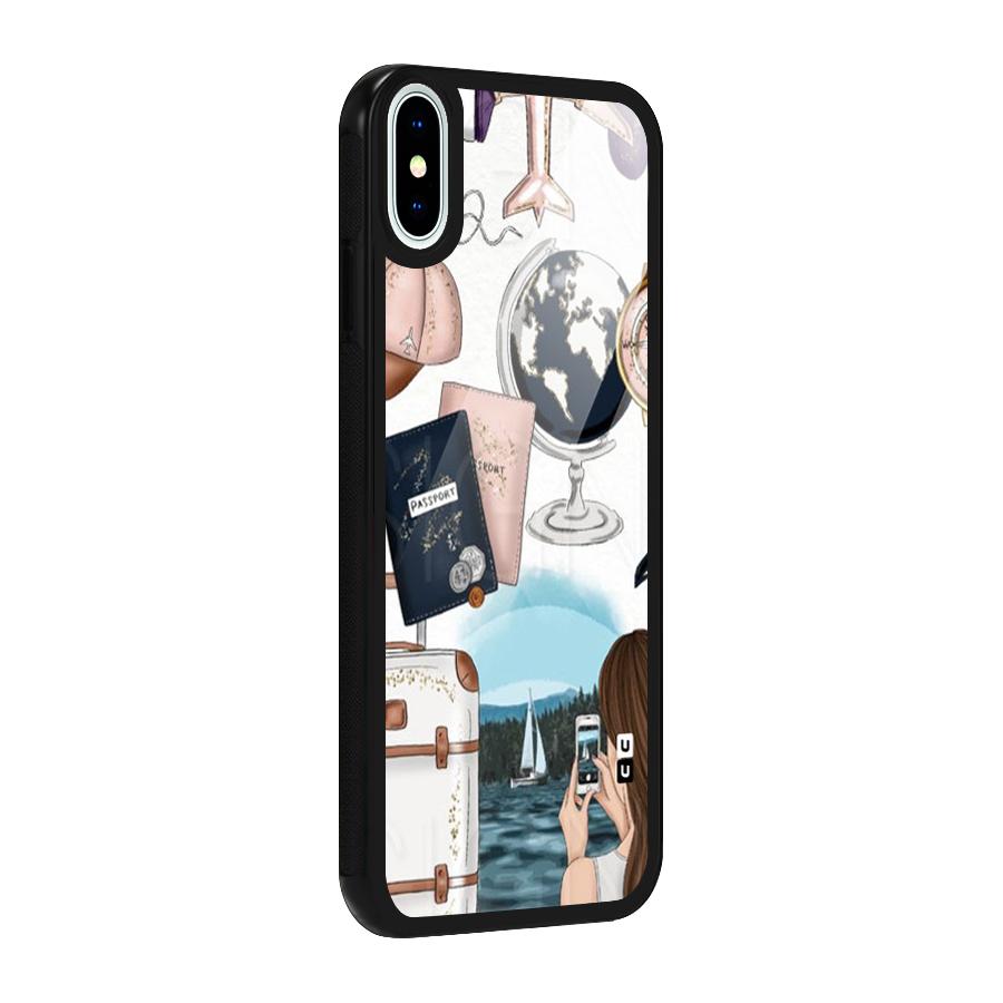 Travel Diaries Glass Back Case for iPhone X