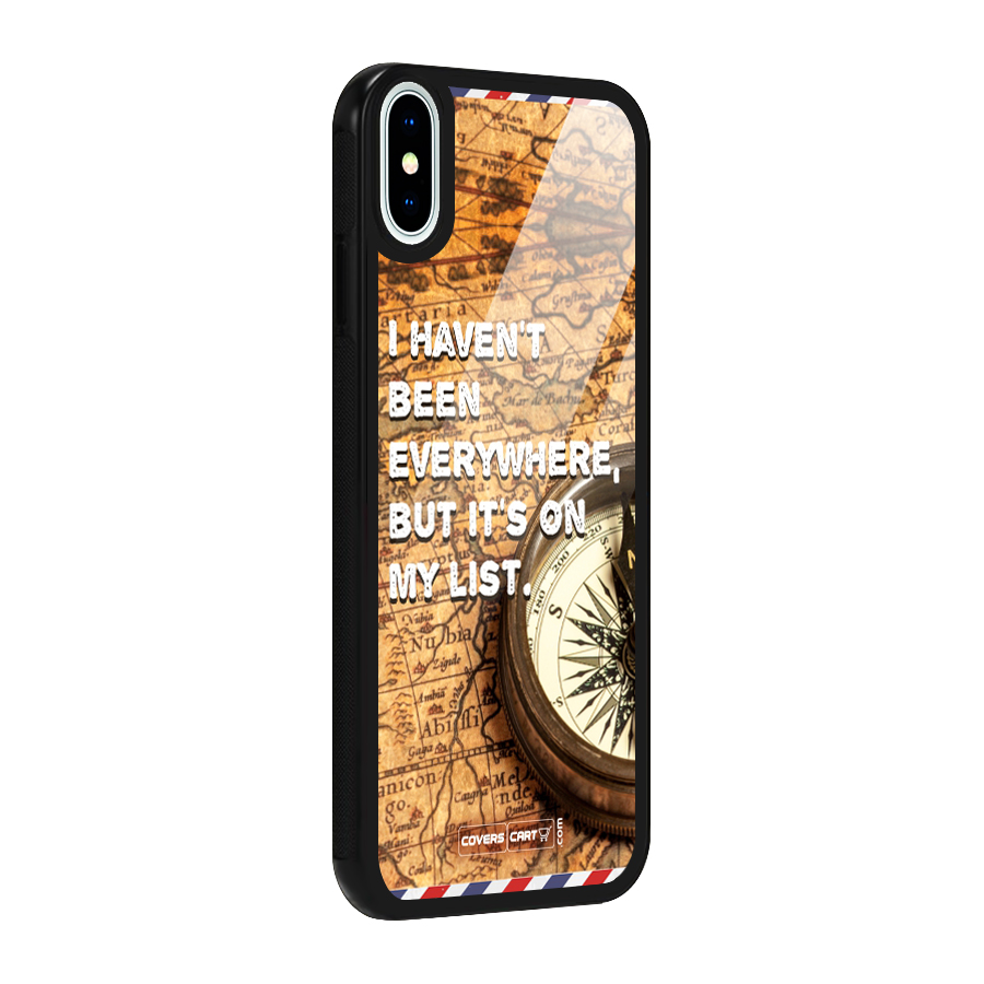 Travel Map Glass Back Case for iPhone X