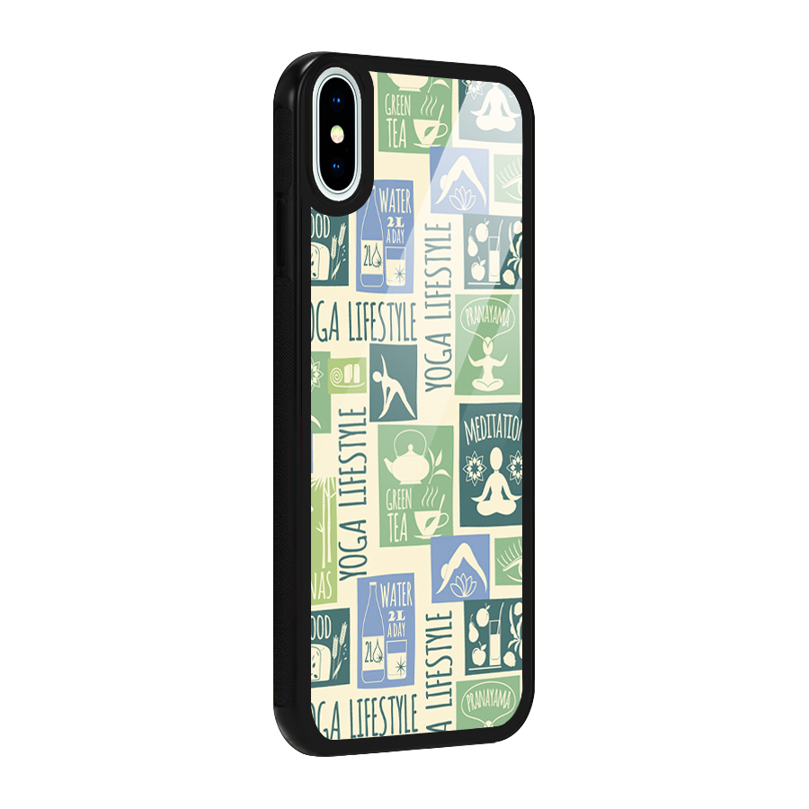 Vintage Yoga Lifestyle Glass Back Case for iPhone X
