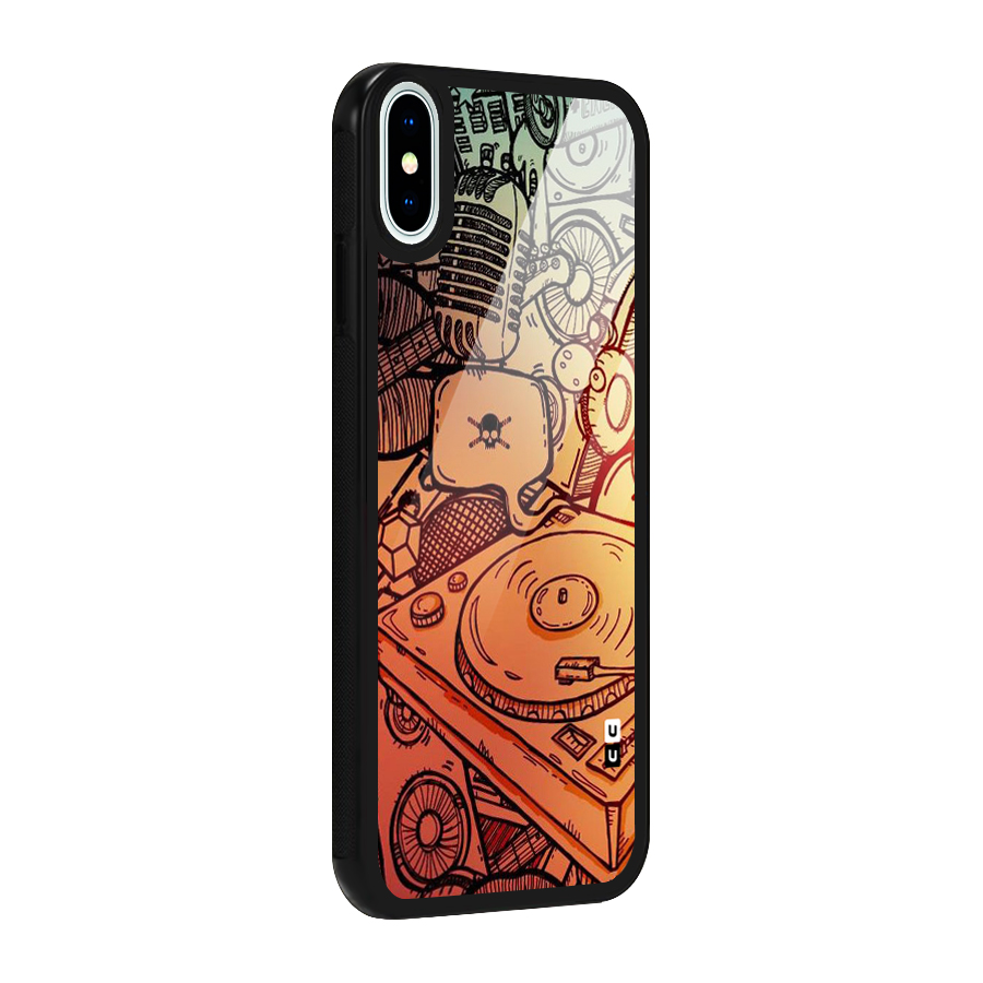 Vinyl Design Glass Back Case for iPhone X